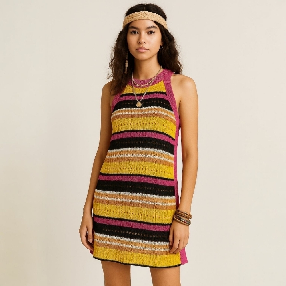 BCBGeneration Sleeveless Graphic Knit Shift Dress Size S